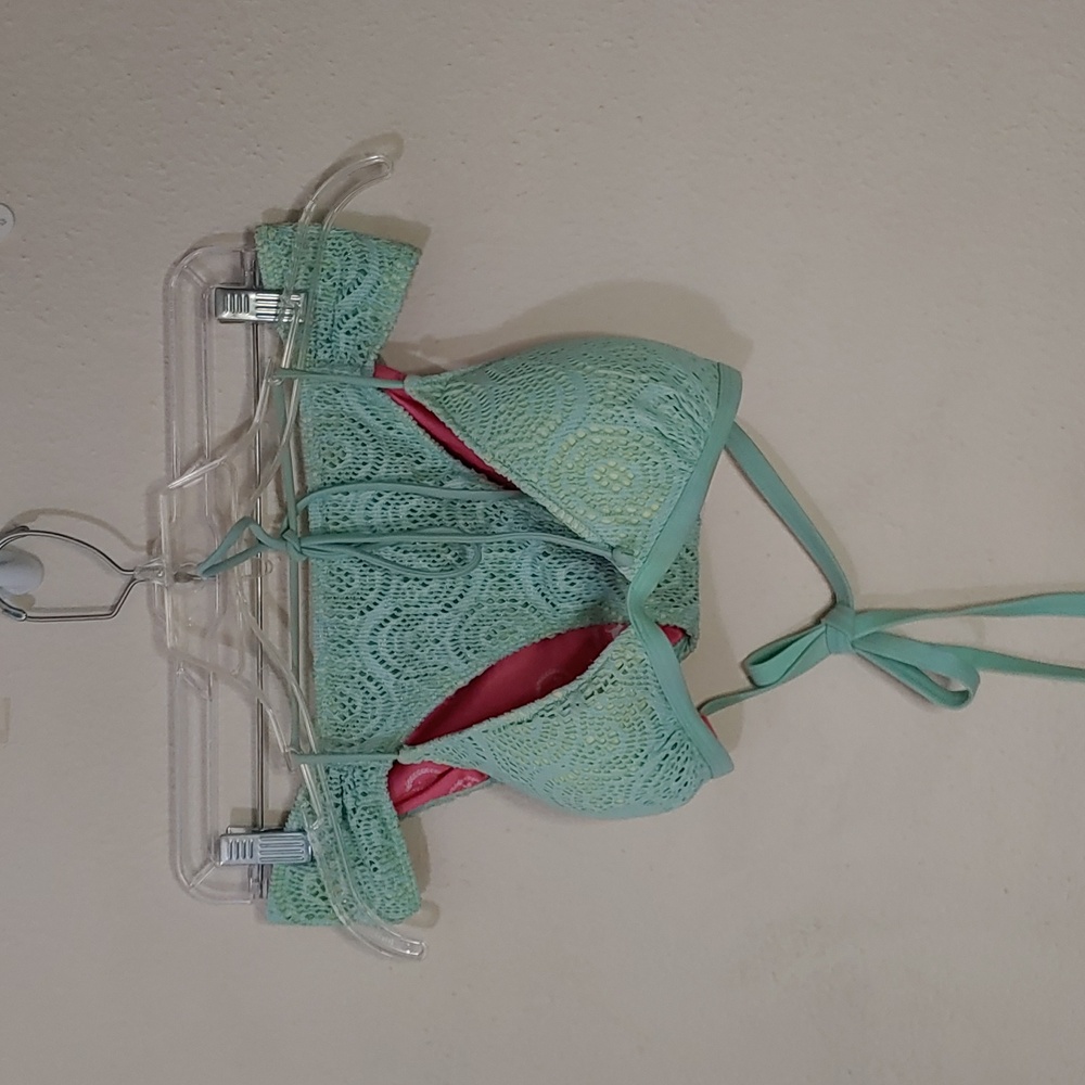 PINK VS - Mint Green Lace Bikini Set